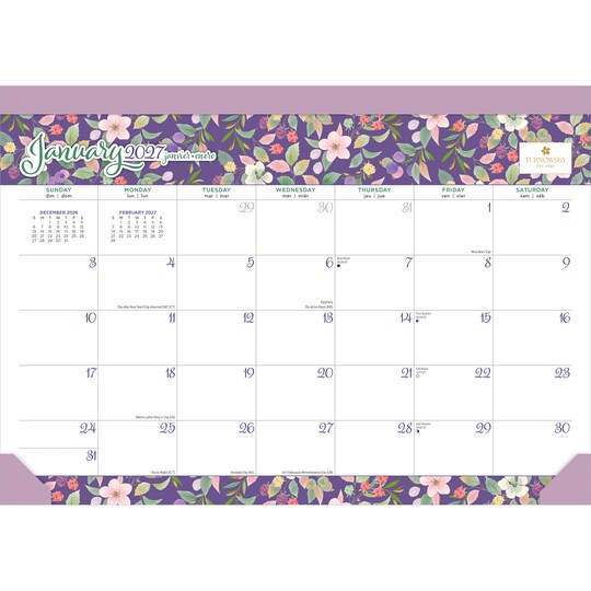 Plato; House of Turnowsky OFFICIAL | 2027 15.5 x 11 Inch Monthly Desk Pad Calendar | Sticker Sheet; Category:Desk Calendars; Image:1